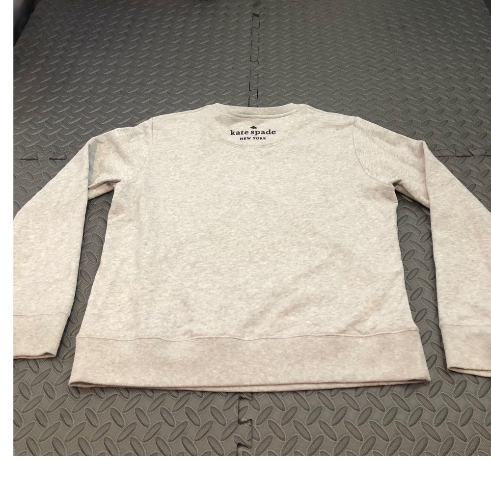 Kate Spade Sweatshirt Womens M Gray Bunny Rabbit Graphic Crewneck KA992 - Picture 9 of 9
